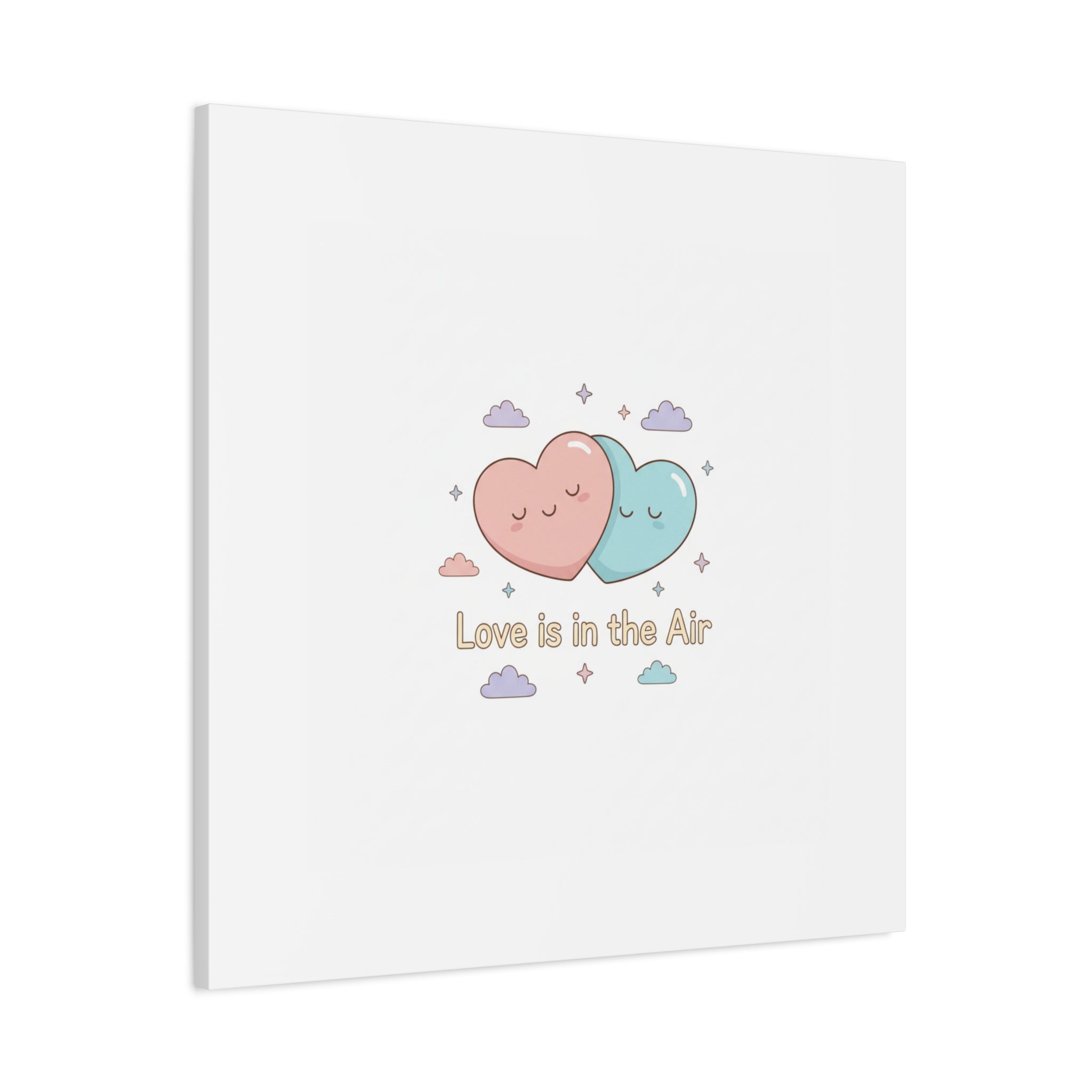 Love Is in the Air Heart Illustration Canvas | Micro‑Romance Galentine’s Pastel