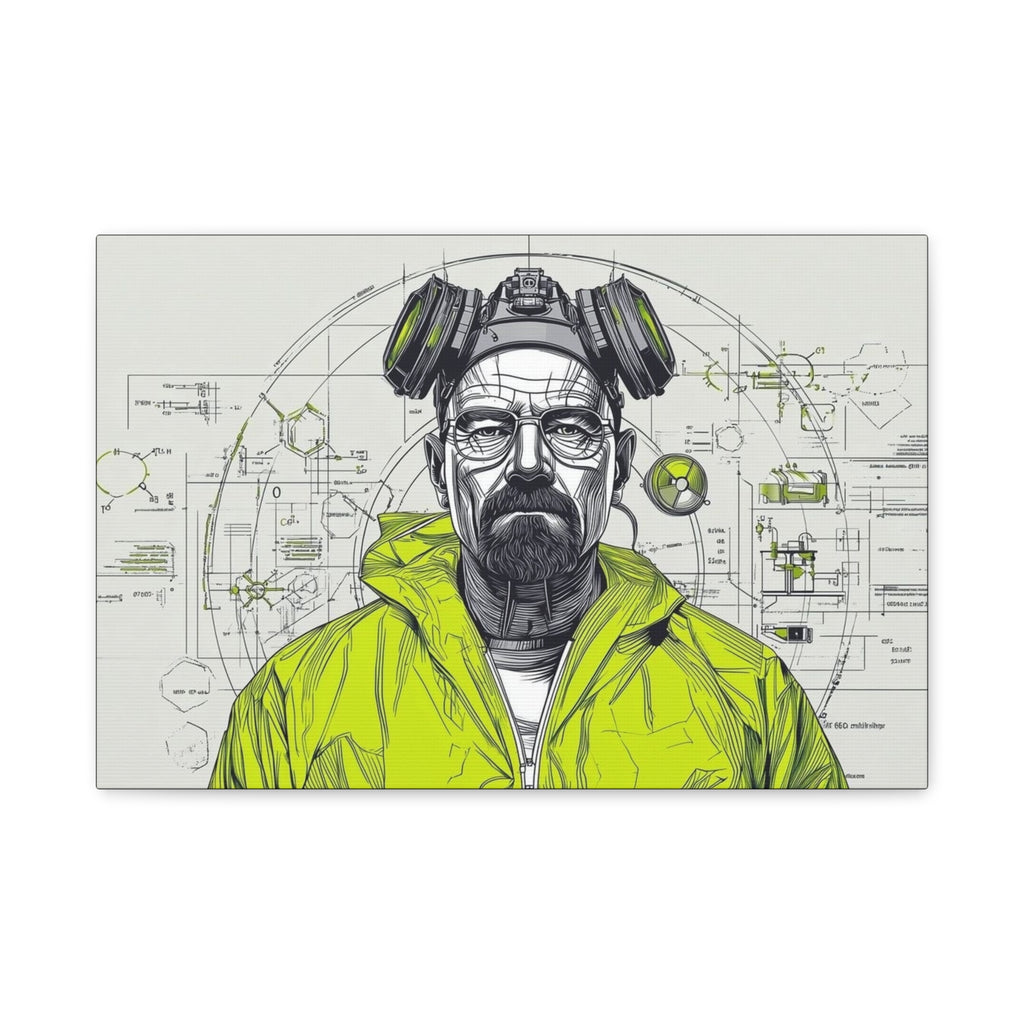 Breaking Bad Walter White Heisenberg Canvas Wall Art — Yellow Hazmat Portrait