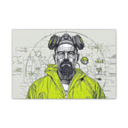 Breaking Bad Walter White Heisenberg Canvas Wall Art — Yellow Hazmat Portrait