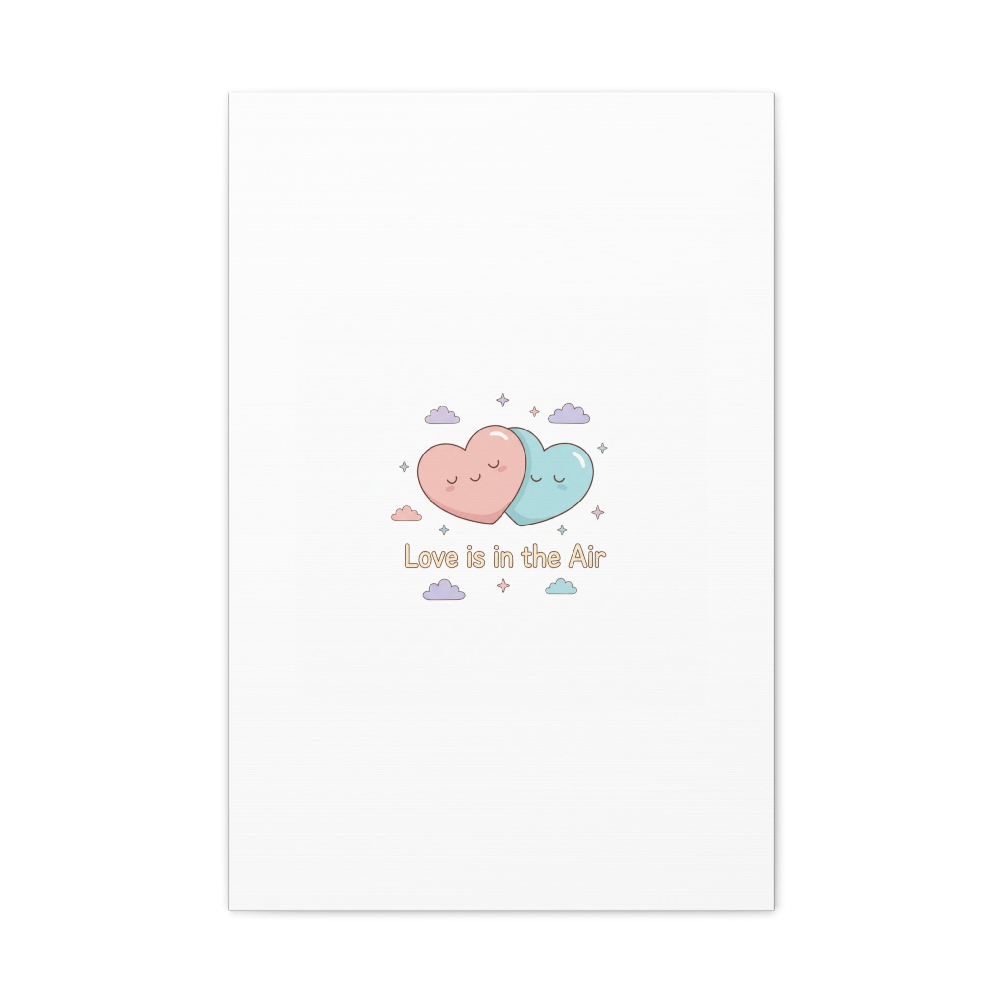 Love Is in the Air Heart Illustration Canvas | Micro‑Romance Galentine’s Pastel