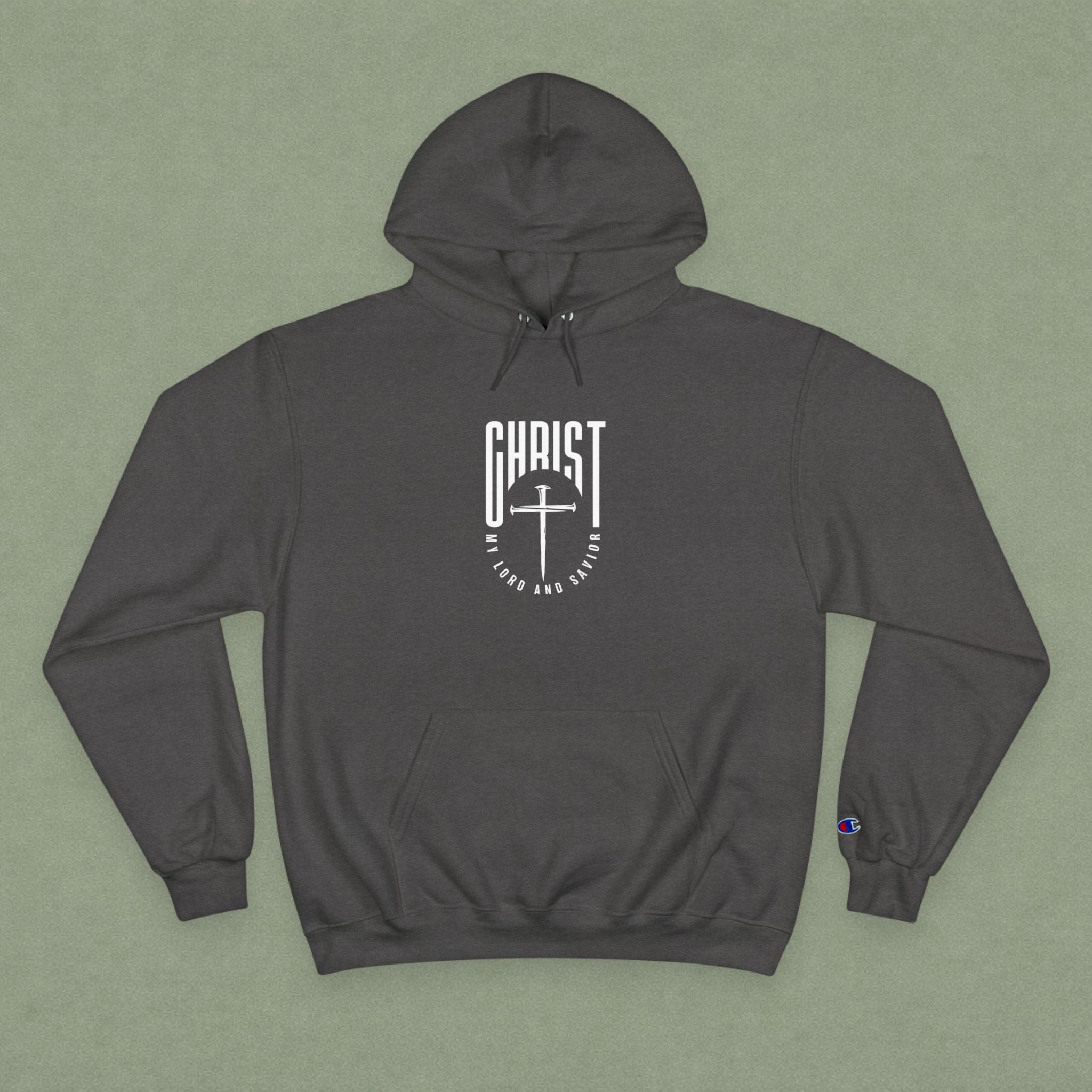 Christian Hoodie — "Christ" Cross Front & "God Is Light" Lantern Back Religious Pullover