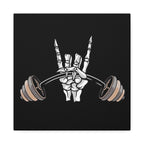 Weightlifting Skull Hand Canvas Wall Art — Rock 'n' Roll Barbell Gym Decor