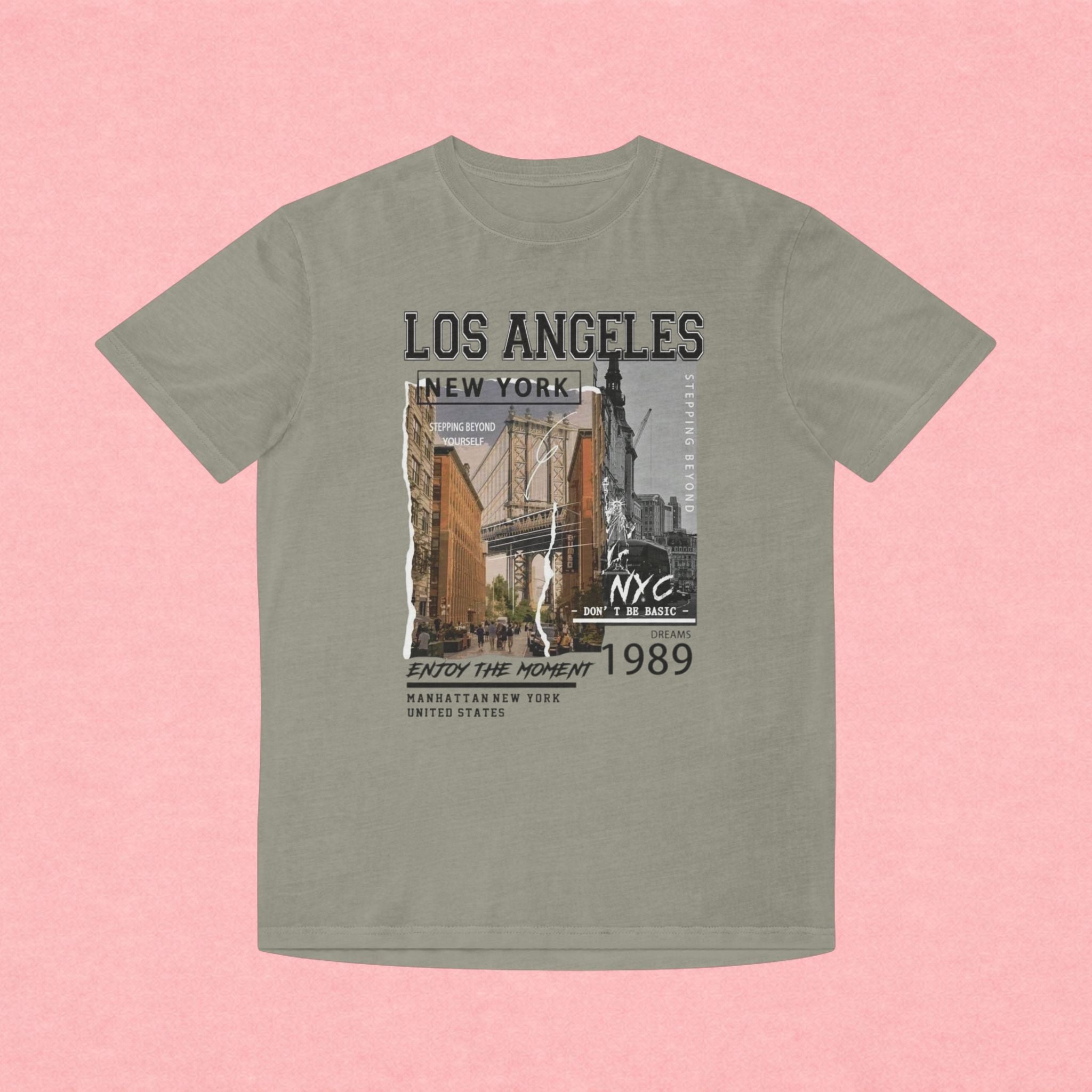 Los Angeles NYC Vintage Graphic Tee — 'Enjoy The Moment' Faded Shirt