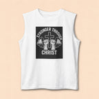 Christian Fitness Muscle Tank — "Stronger Through Christ" Gym Shirt