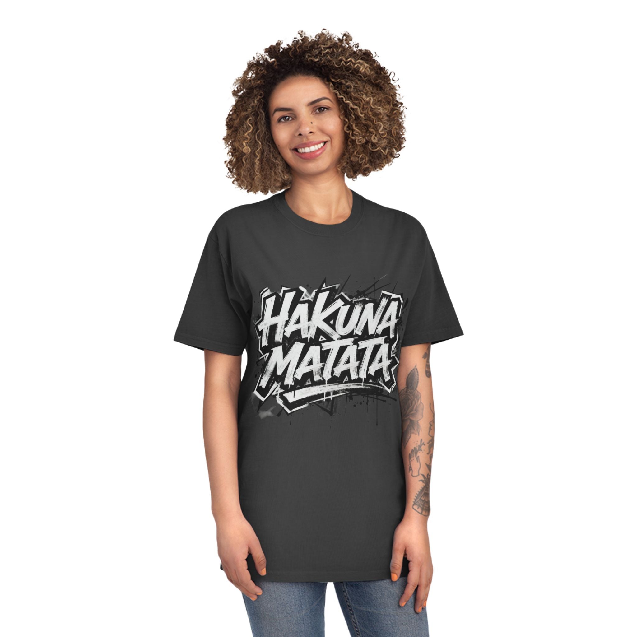 Hakuna Matata Graphic Tee — Retro Graffiti Relaxed T-Shirt