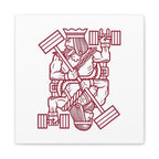 King of Strength Canvas Print — Fitness Dumbbell Playing Card Wall Art