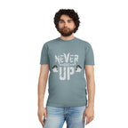 Never Give Up Fitness Tee — Motivational Weightlifting T‑Shirt
