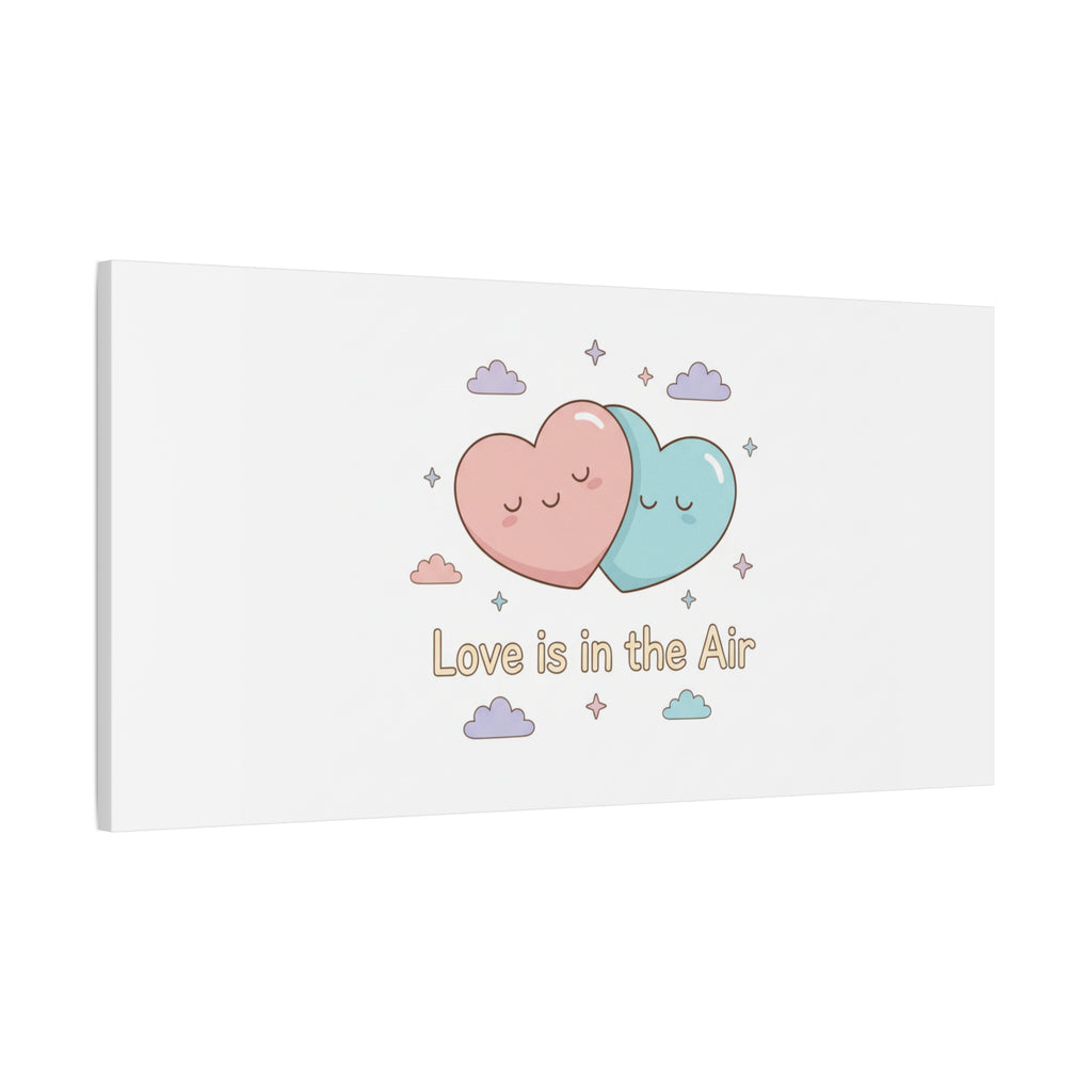 Love Is in the Air Heart Illustration Canvas | Micro‑Romance Galentine’s Pastel