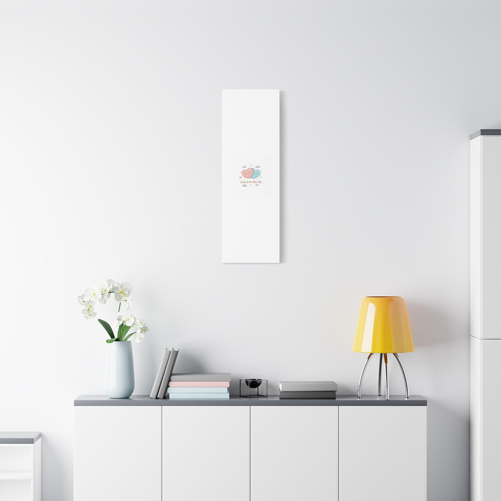 Love Is in the Air Heart Illustration Canvas | Micro‑Romance Galentine’s Pastel