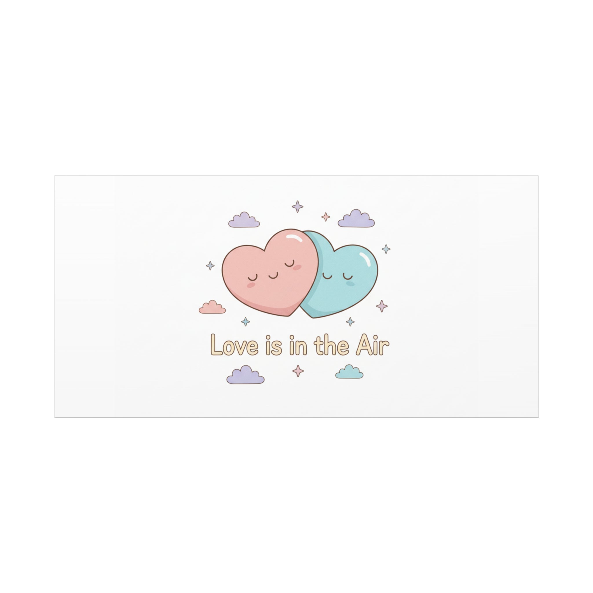Love Is in the Air Heart Illustration Canvas | Micro‑Romance Galentine’s Pastel