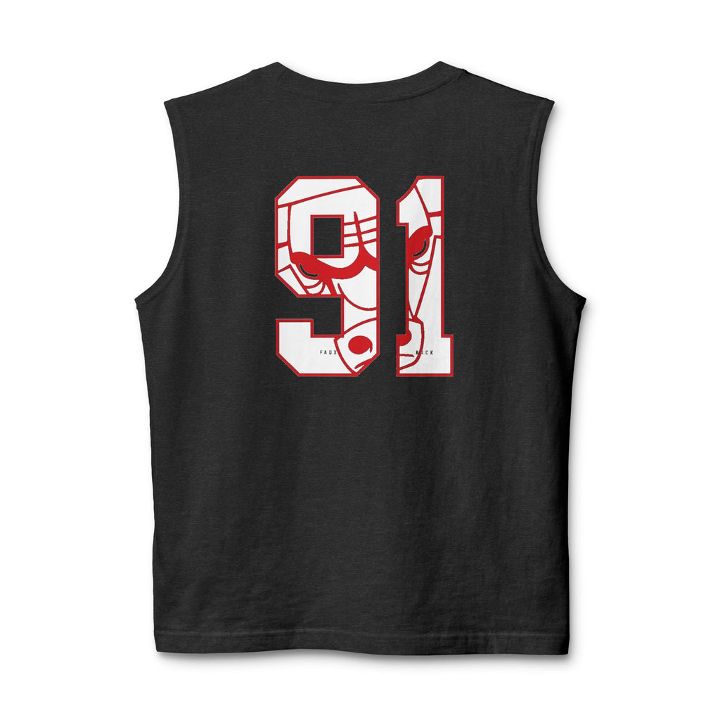 GOAT Muscle Tank Top — Number 91 Graphic Back, Athletic Streetwear