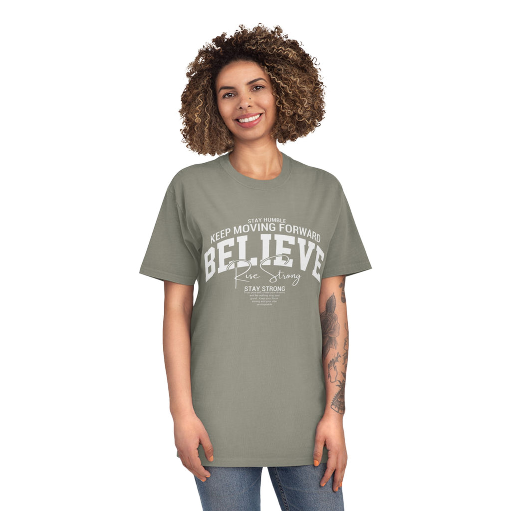Believe Motivational T‑Shirt — Keep Moving Forward Inspirational Tee