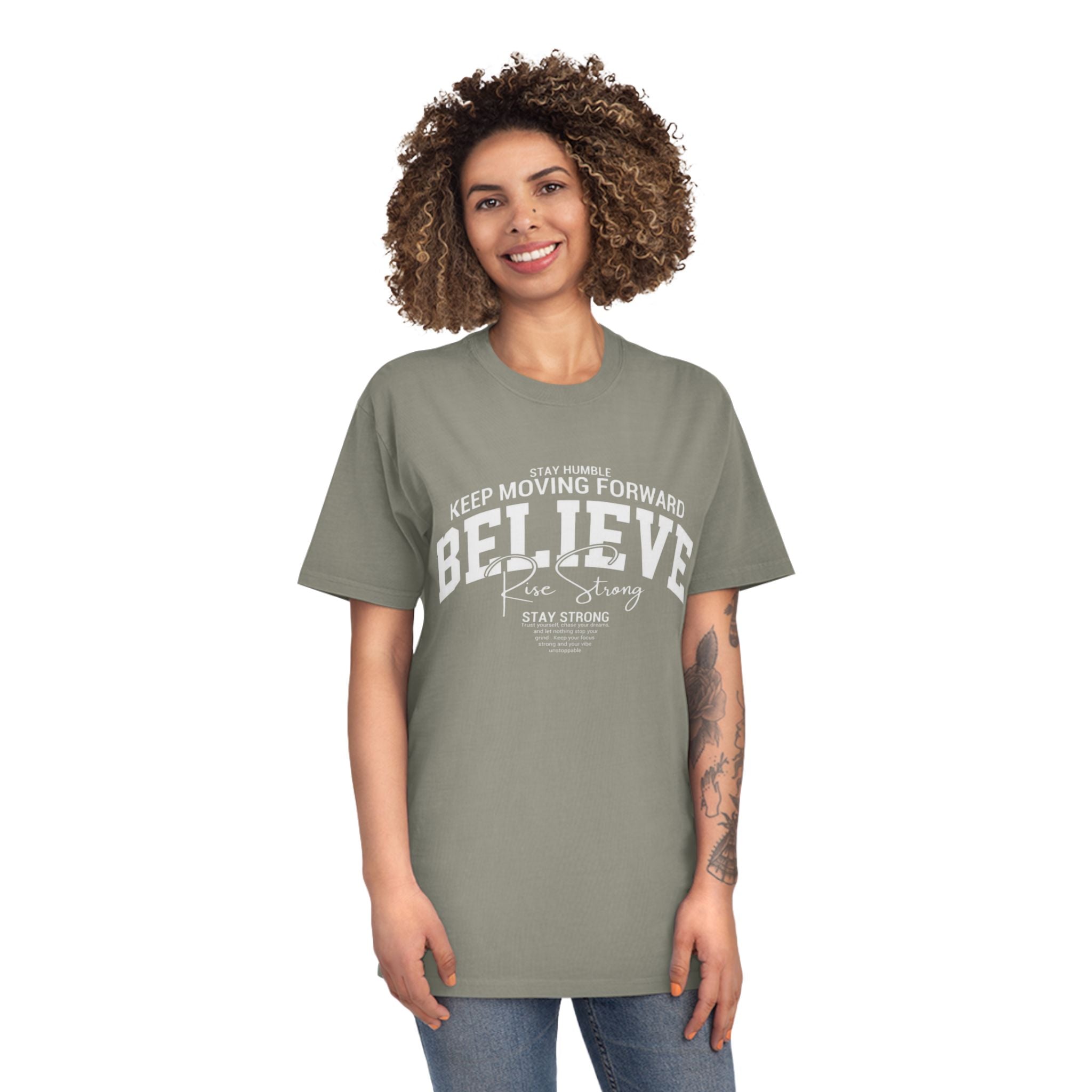 Believe Motivational T‑Shirt — Keep Moving Forward Inspirational Tee