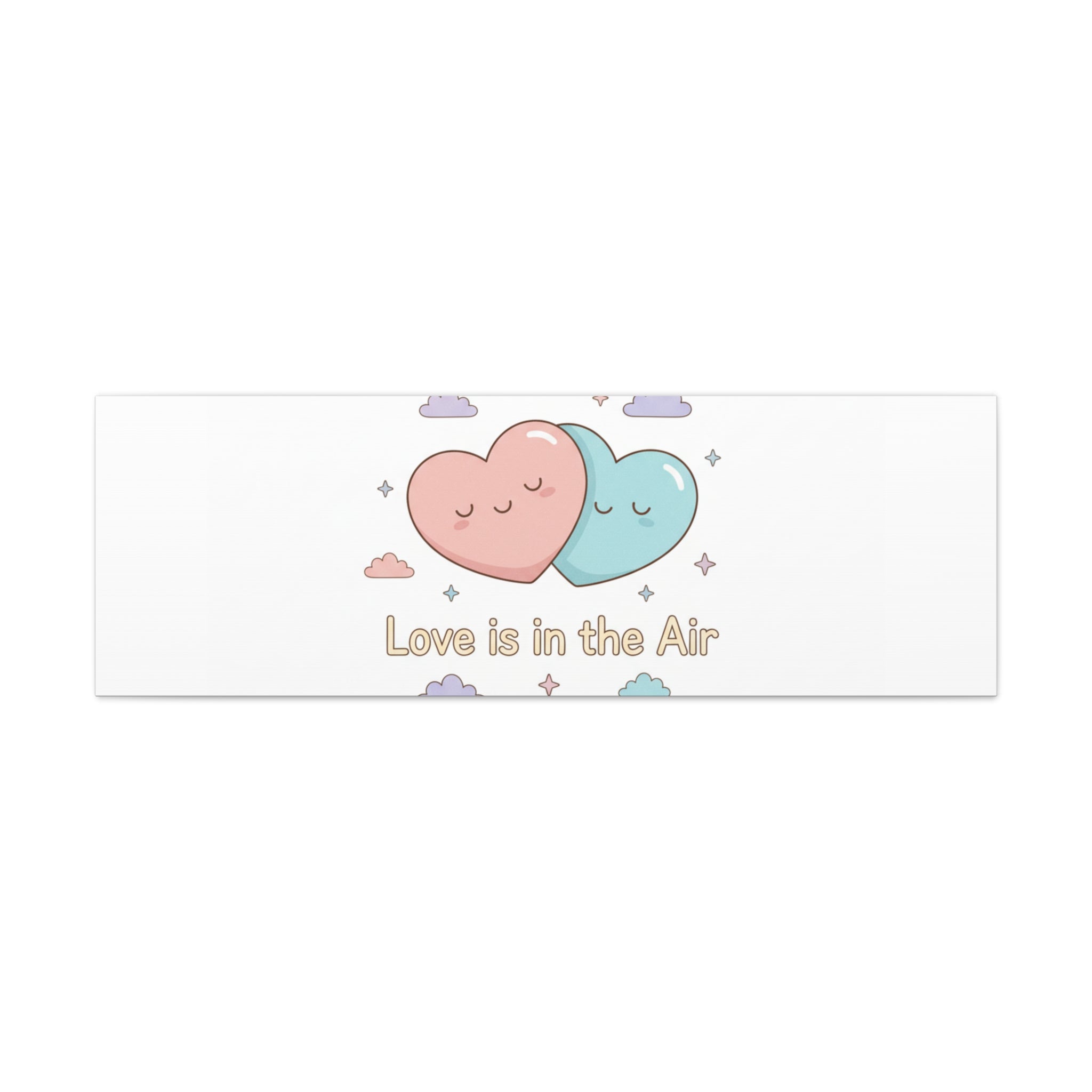 Love Is in the Air Heart Illustration Canvas | Micro‑Romance Galentine’s Pastel