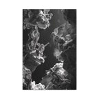 Baroque Angel Scene Matte Canvas Print — Black & White Stretched Wall Art