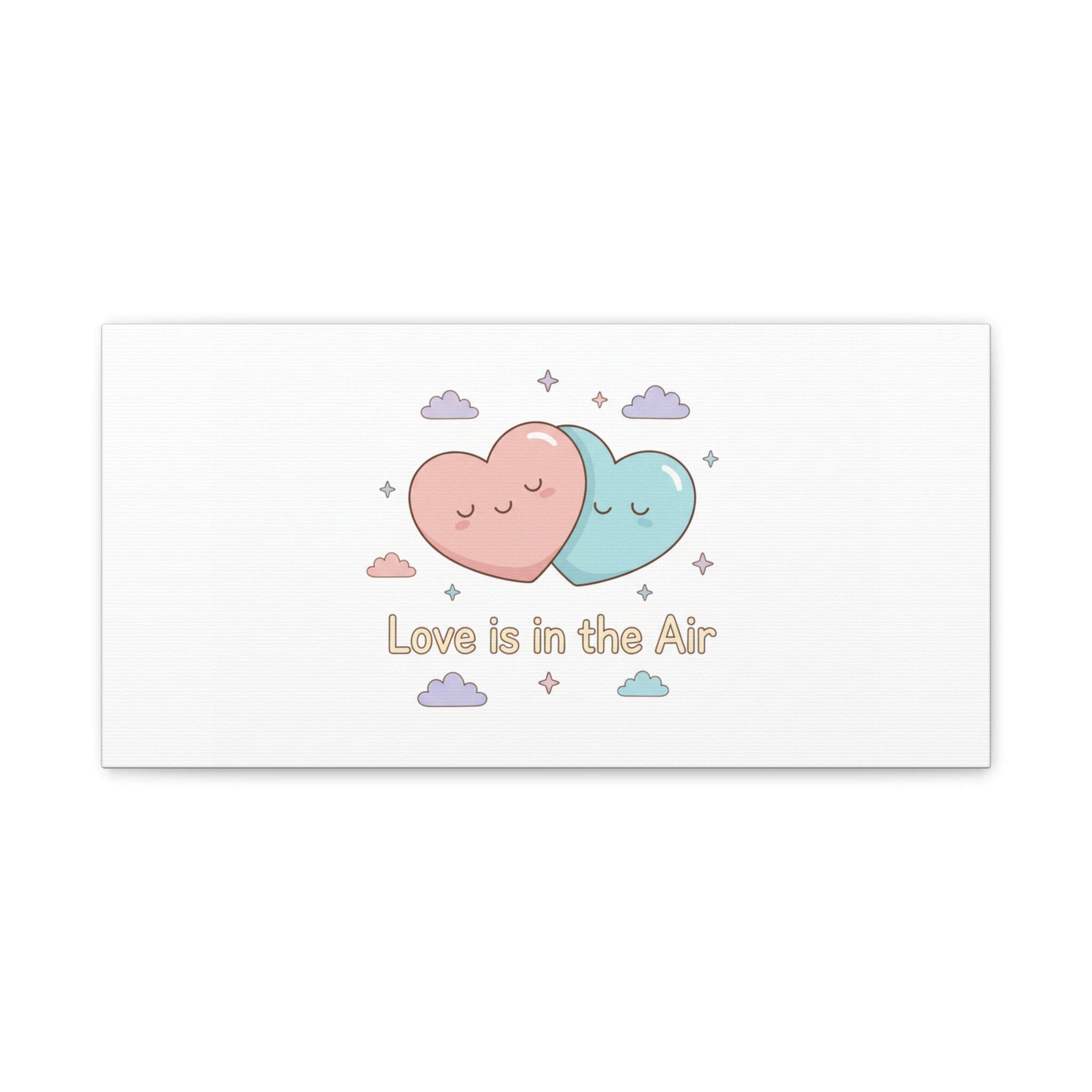 Love Is in the Air Heart Illustration Canvas | Micro‑Romance Galentine’s Pastel