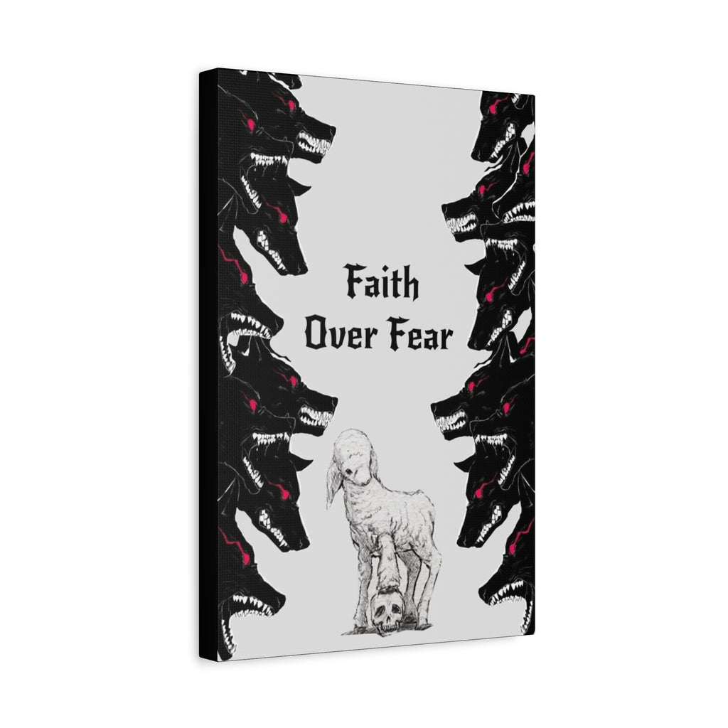 Faith Over Fear Matte Canvas Wall Art — Lamb & Wolves Spiritual Canvas
