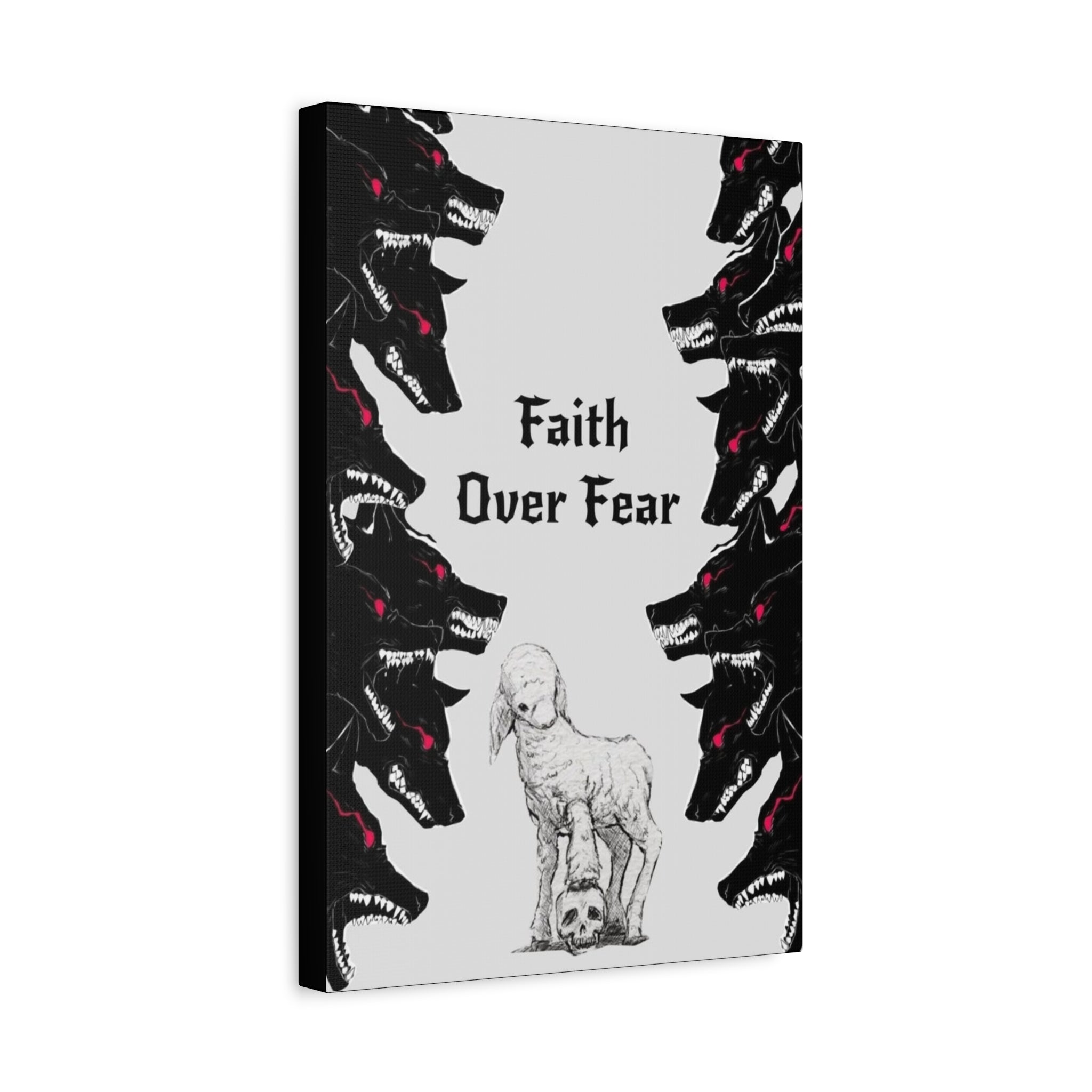 Faith Over Fear Matte Canvas Wall Art — Lamb & Wolves Spiritual Canvas
