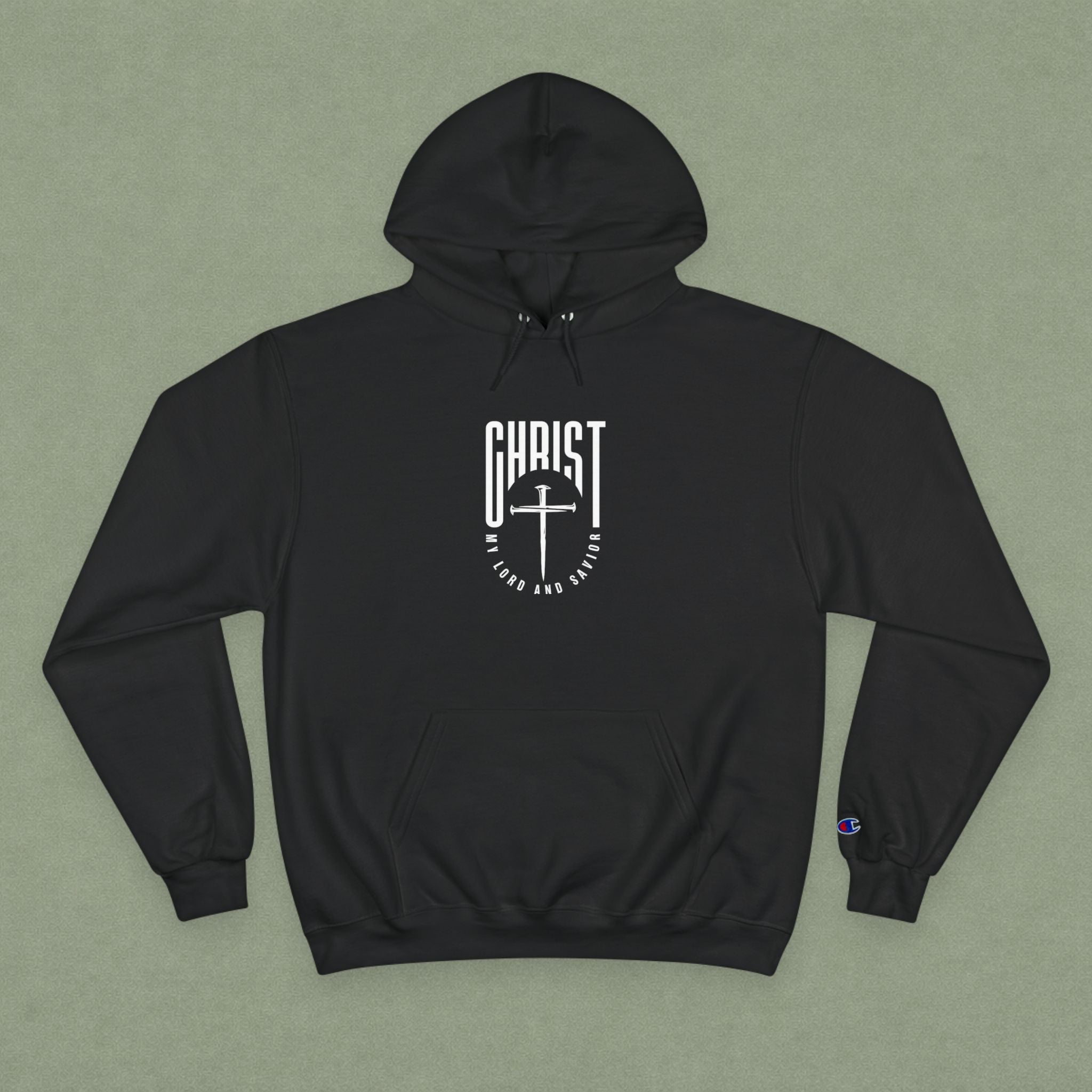 Christian Hoodie — "Christ" Cross Front & "God Is Light" Lantern Back Religious Pullover