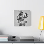 Reps for Jesus Canvas Wall Art — Inspirational Christian Gym Decor