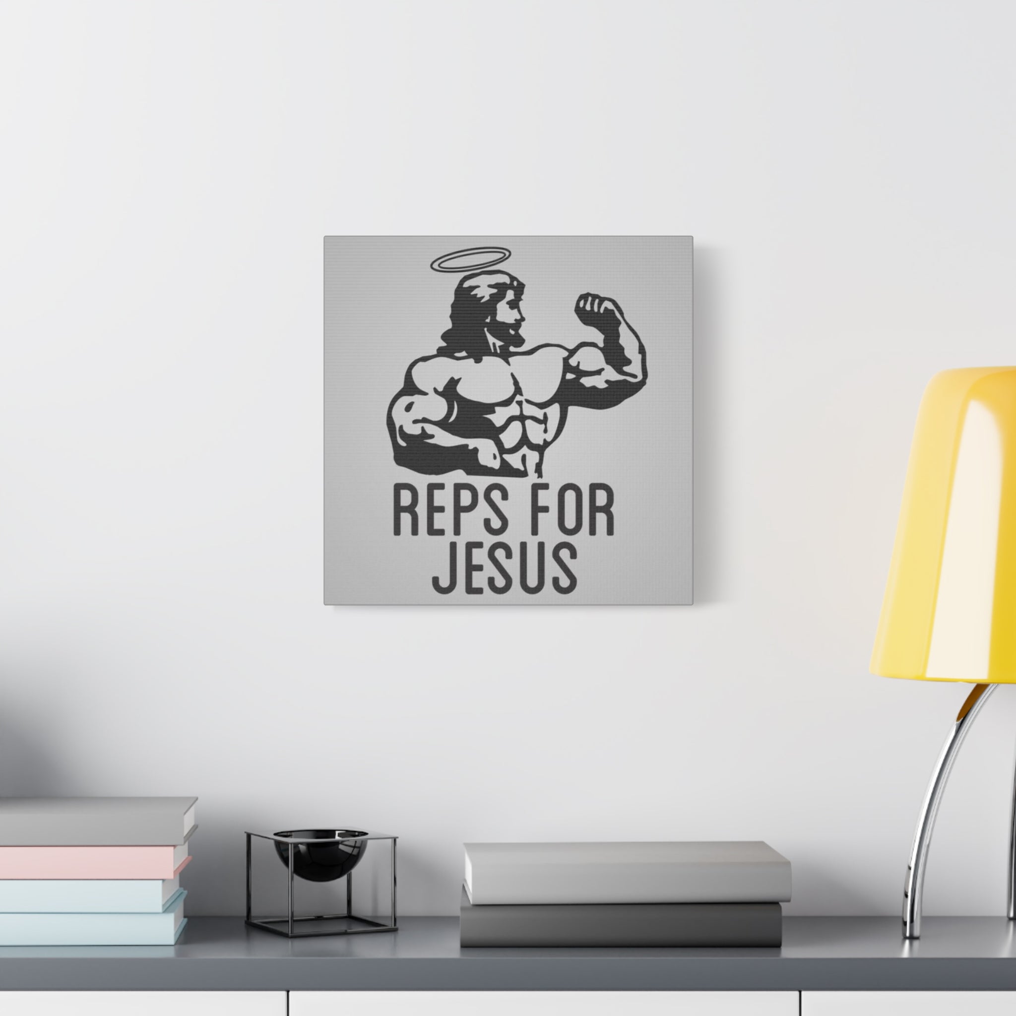 Reps for Jesus Canvas Wall Art — Inspirational Christian Gym Decor