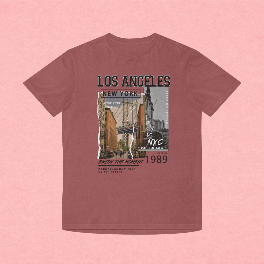 Los Angeles NYC Vintage Graphic Tee — 'Enjoy The Moment' Faded Shirt