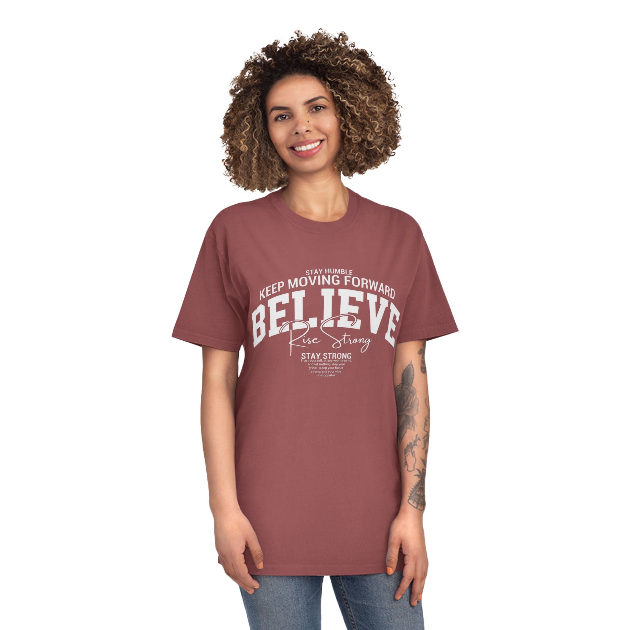 Believe Motivational T‑Shirt — Keep Moving Forward Inspirational Tee