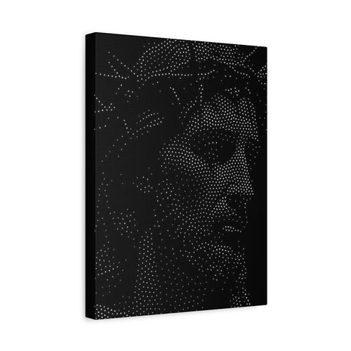 Dotwork Jesus Portrait Matte Canvas Wall Art – Stretched 1.25"