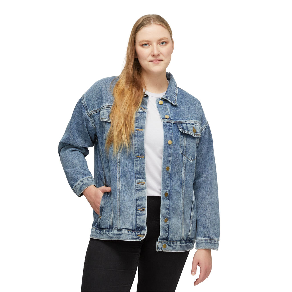 Street Hustler Denim Jacket - Women's Retro Graphic Jean Jacket