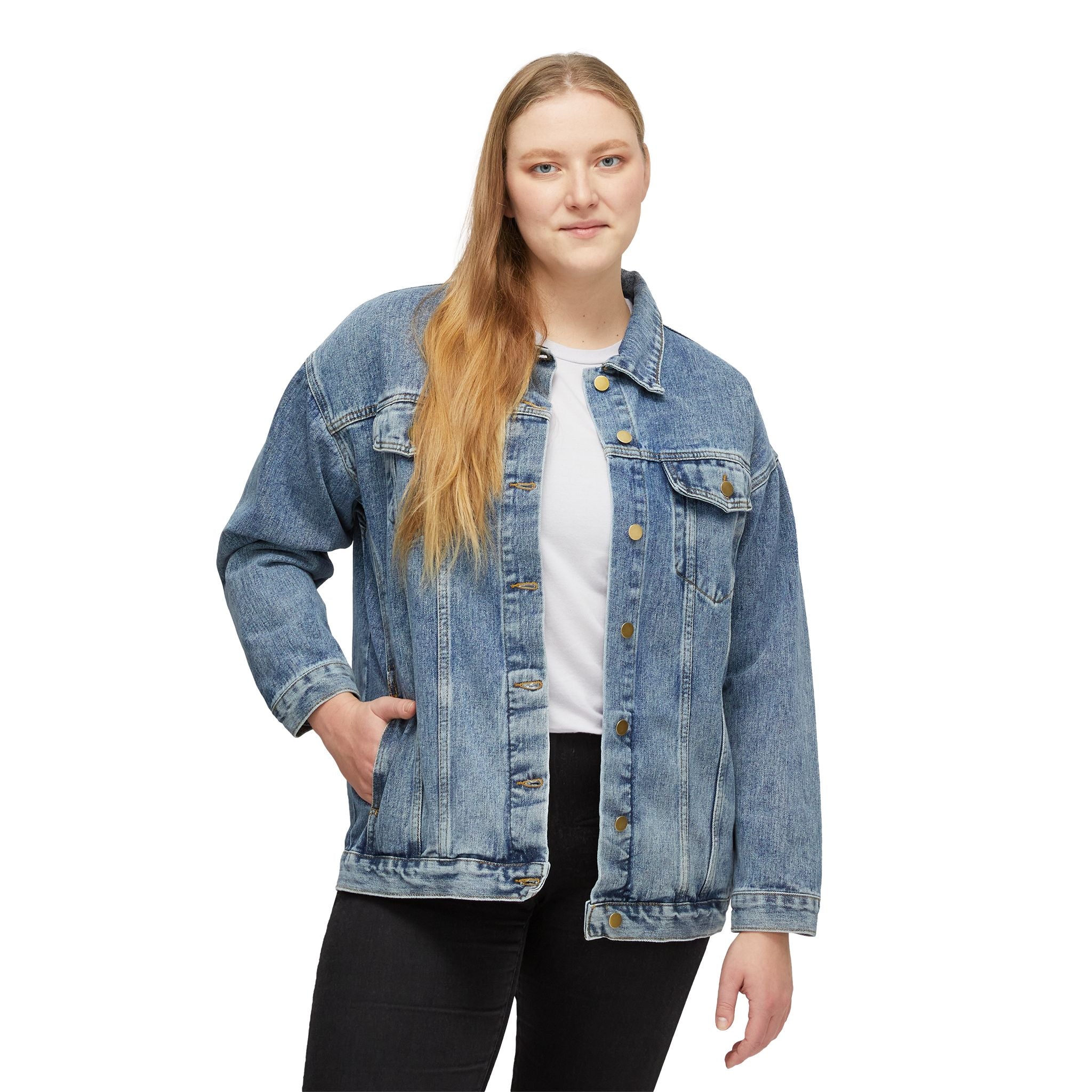 Street Hustler Denim Jacket - Women's Retro Graphic Jean Jacket