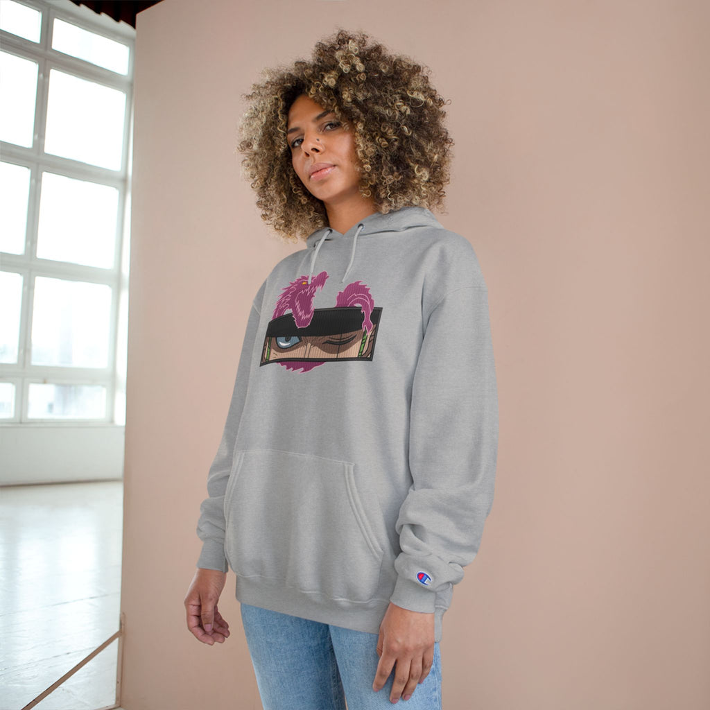 Dragon Eye Hoodie — Anime-Inspired Champion Hoodie with Pink Dragon Graphic
