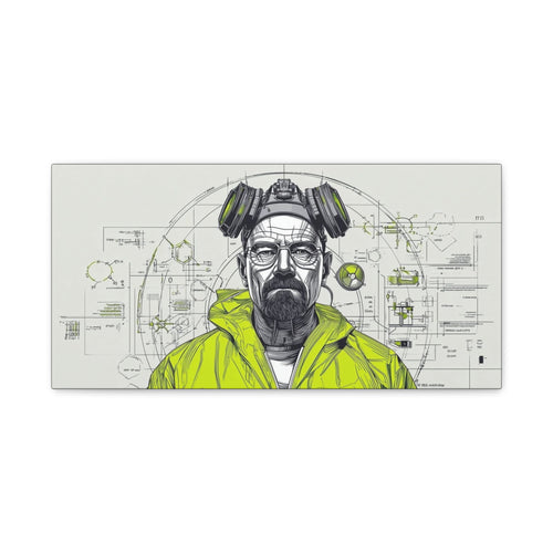 Breaking Bad Walter White Heisenberg Canvas Wall Art — Yellow Hazmat Portrait