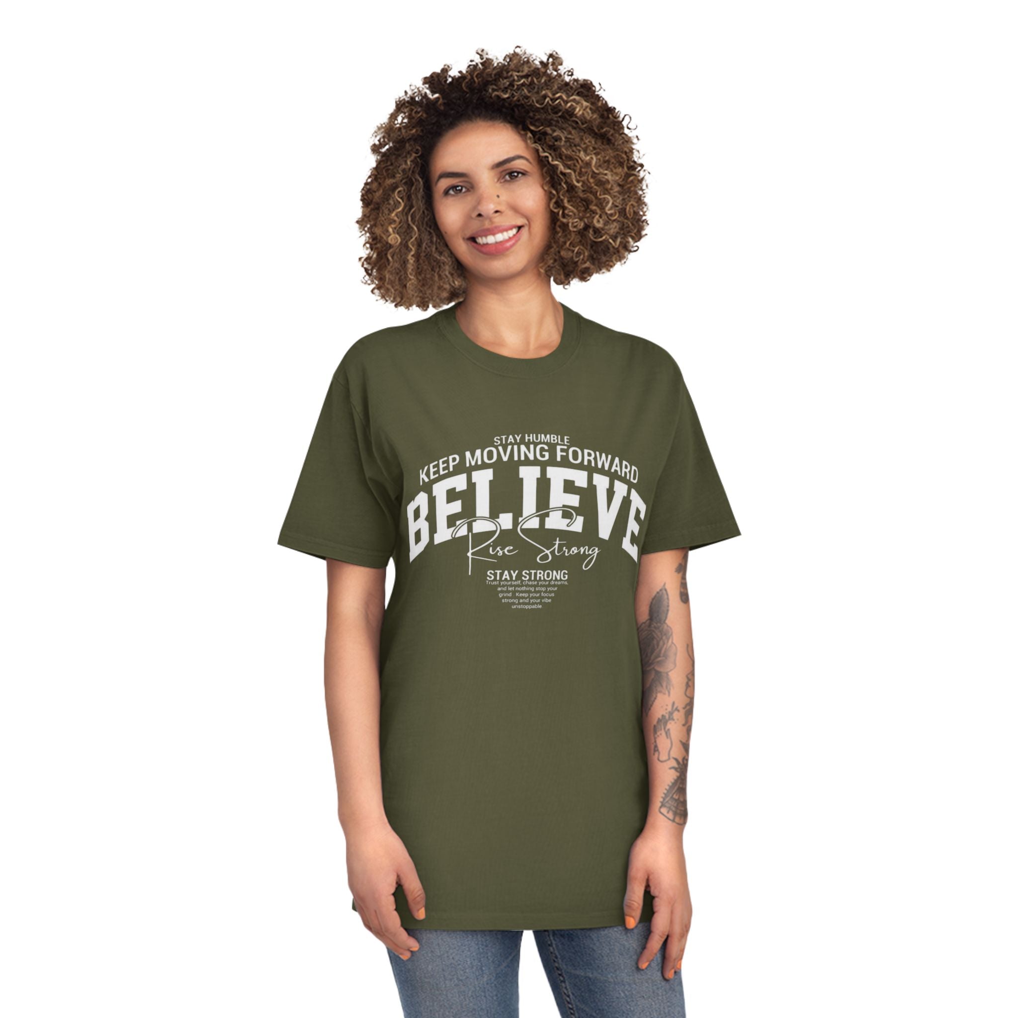 Believe Motivational T‑Shirt — Keep Moving Forward Inspirational Tee