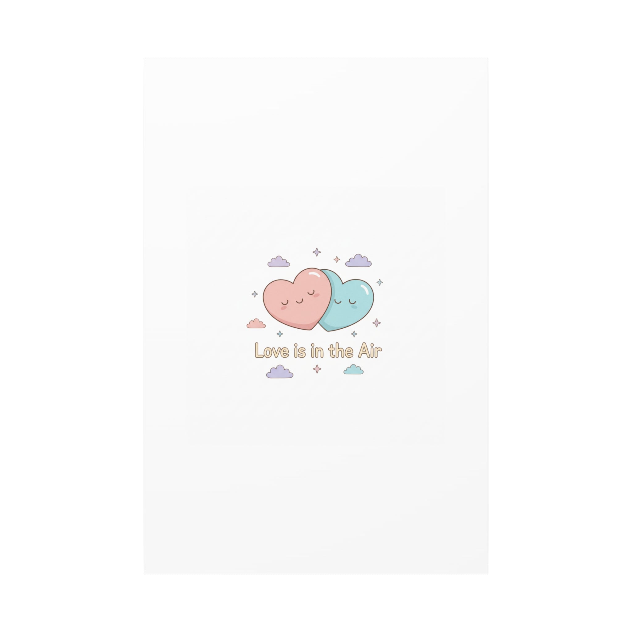 Love Is in the Air Heart Illustration Canvas | Micro‑Romance Galentine’s Pastel