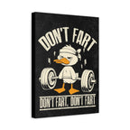 Don’t Fart Weightlifting Duck Matte Canvas Wall Art