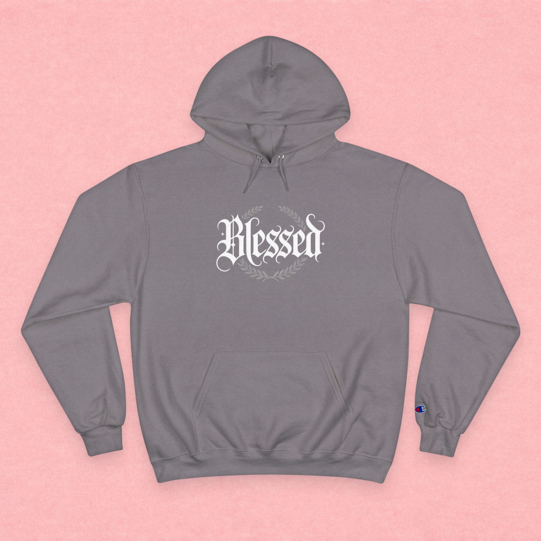 Blessed Hoodie – Vintage Script ‘Blessed’ Pullover for Faith & Gratitude