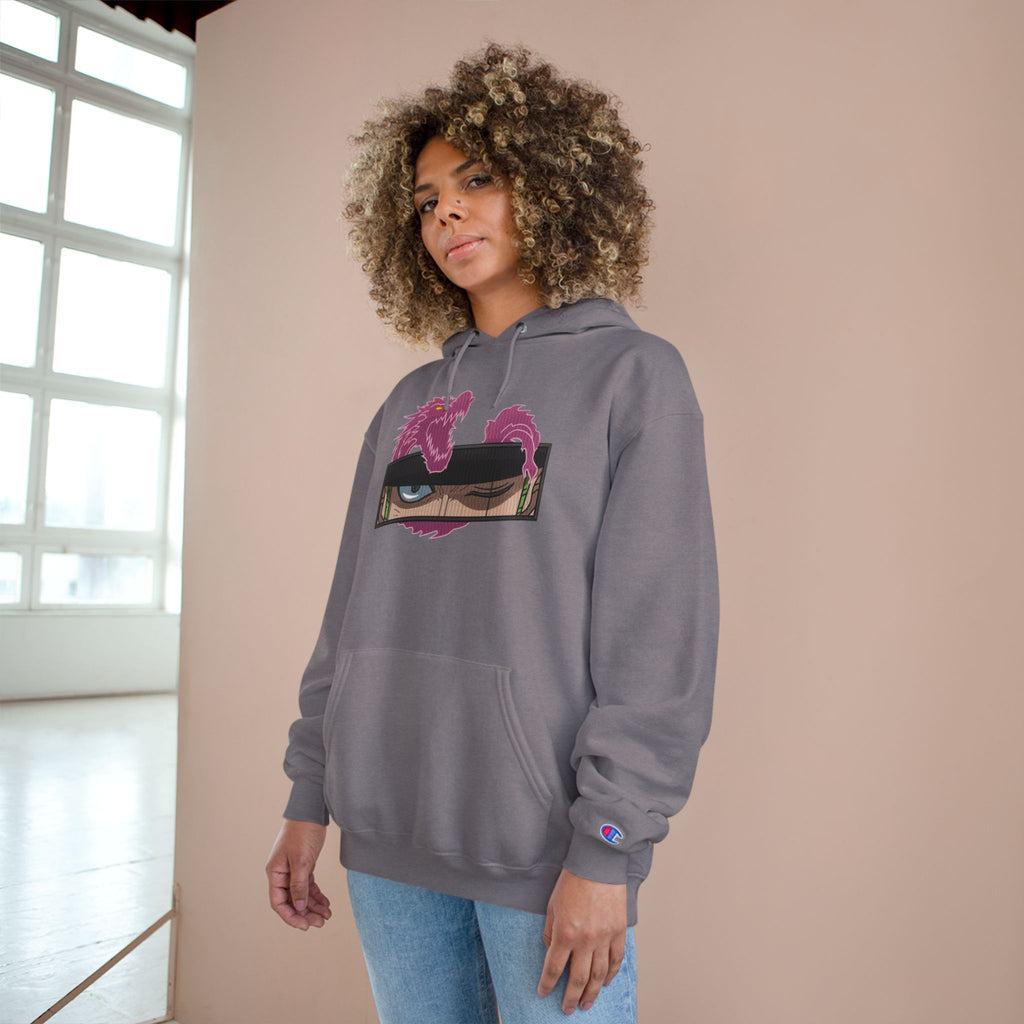 Dragon Eye Hoodie — Anime-Inspired Champion Hoodie with Pink Dragon Graphic