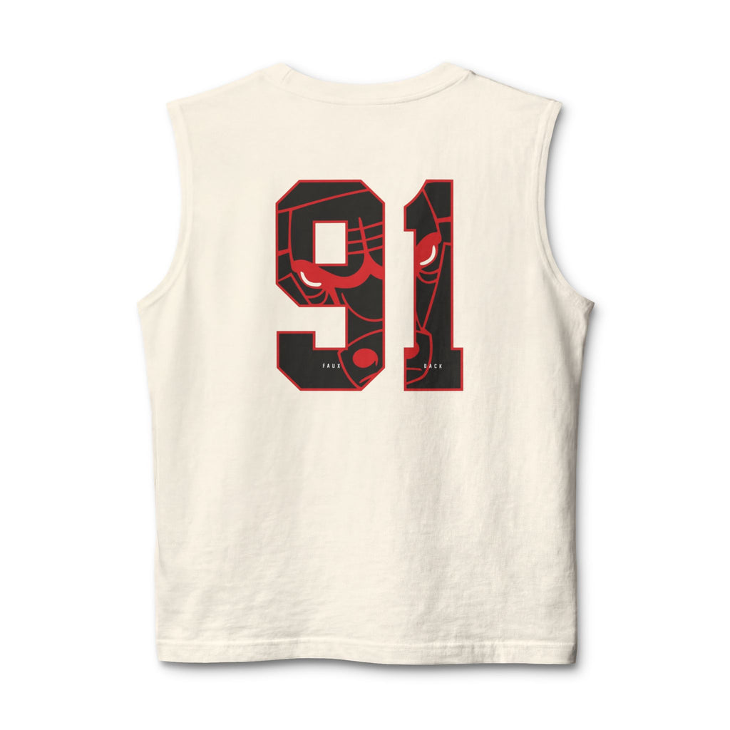 GOAT Muscle Tank Top — Number 91 Graphic Back, Athletic Streetwear