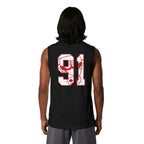 GOAT Muscle Tank Top — Number 91 Graphic Back, Athletic Streetwear