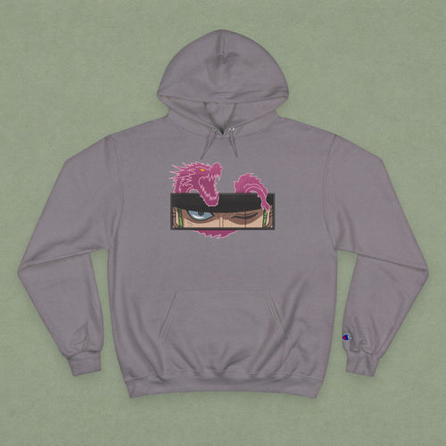 Dragon Eye Hoodie — Anime-Inspired Champion Hoodie with Pink Dragon Graphic