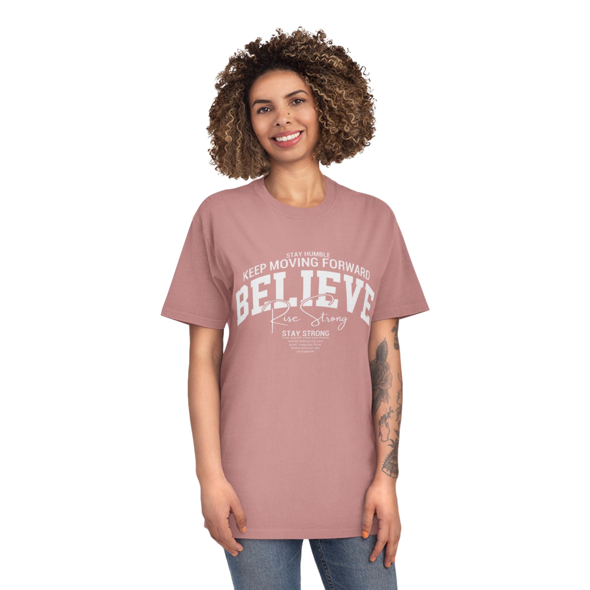 Believe Motivational T‑Shirt — Keep Moving Forward Inspirational Tee
