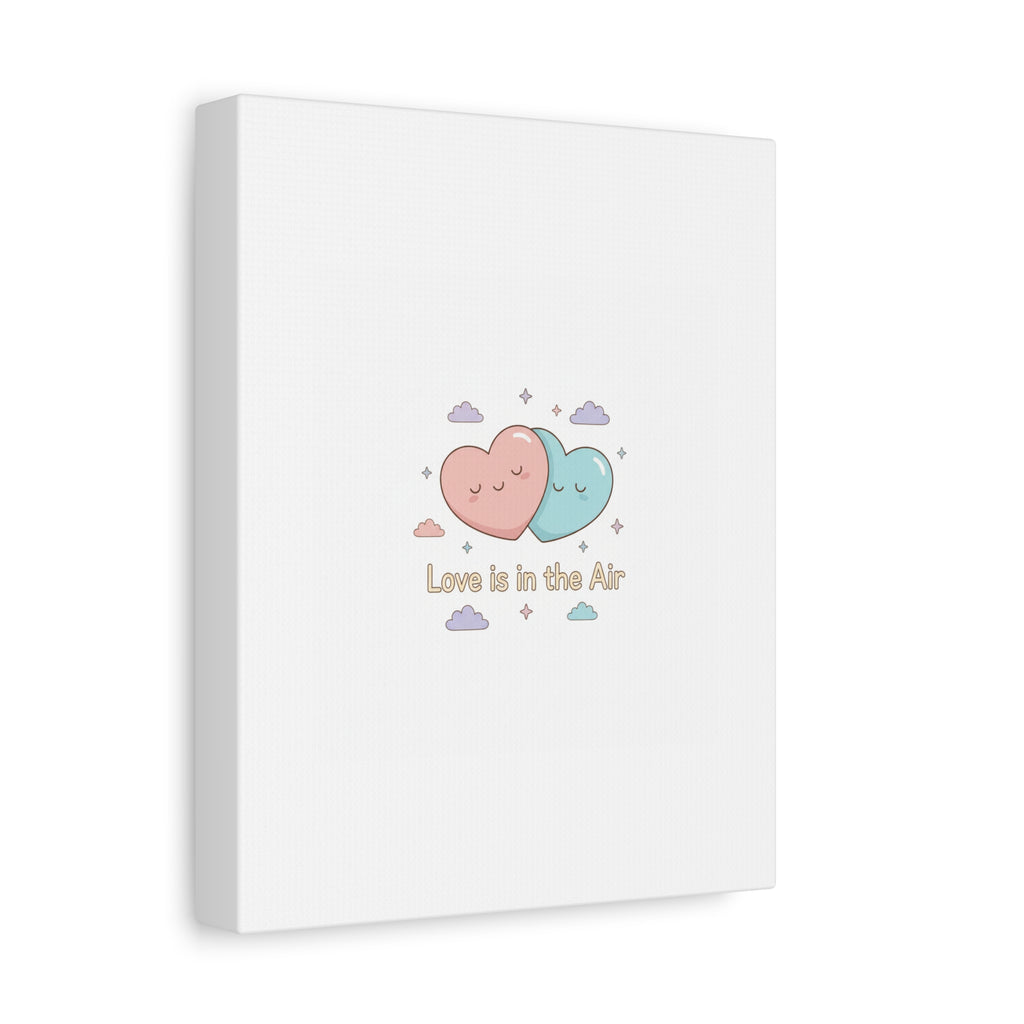 Love Is in the Air Heart Illustration Canvas | Micro‑Romance Galentine’s Pastel