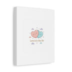 Love Is in the Air Heart Illustration Canvas | Micro‑Romance Galentine’s Pastel