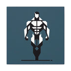 Geometric Bodybuilder Canvas Art – Minimalist Fitness Wall Decor