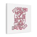 King of Strength Canvas Print — Fitness Dumbbell Playing Card Wall Art