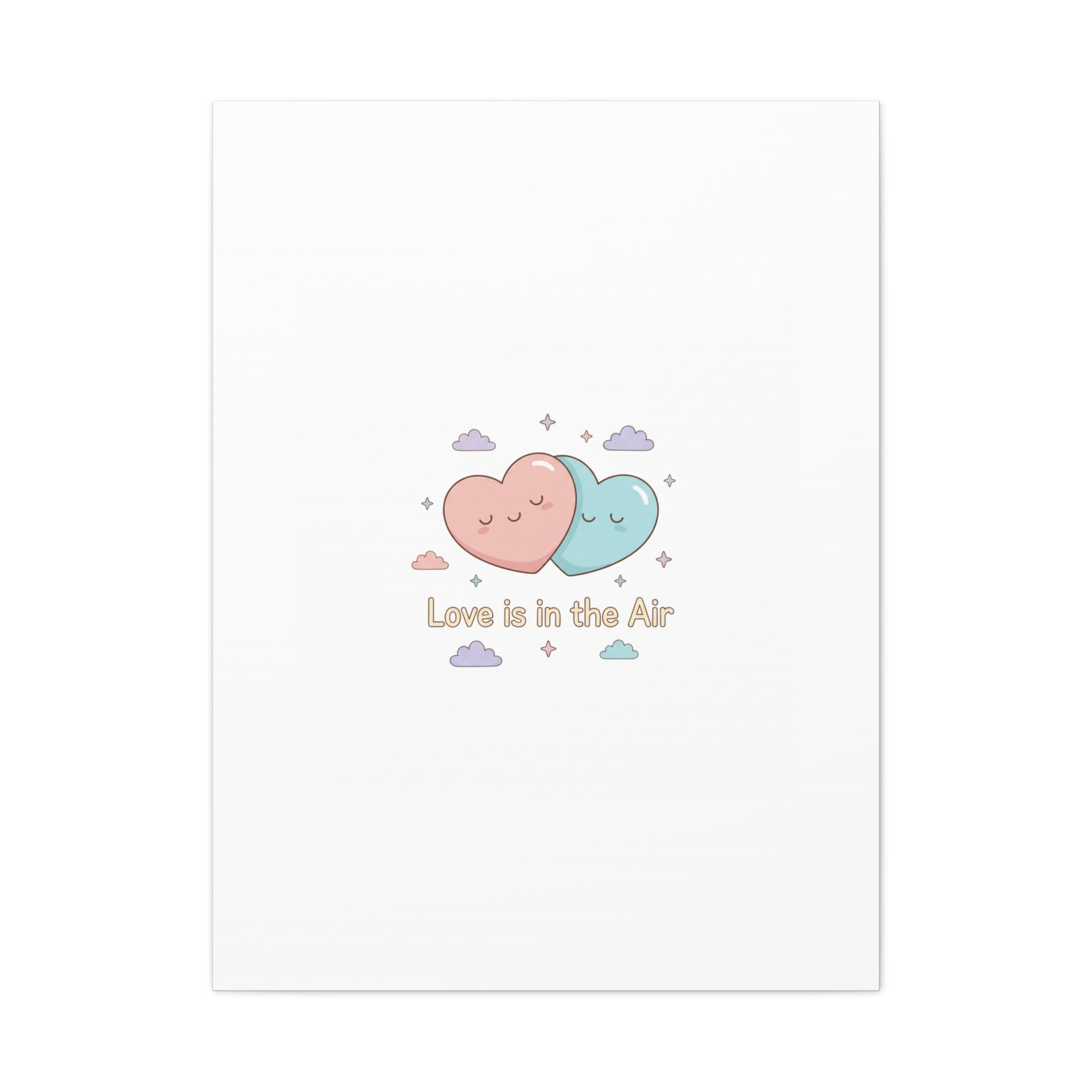 Love Is in the Air Heart Illustration Canvas | Micro‑Romance Galentine’s Pastel