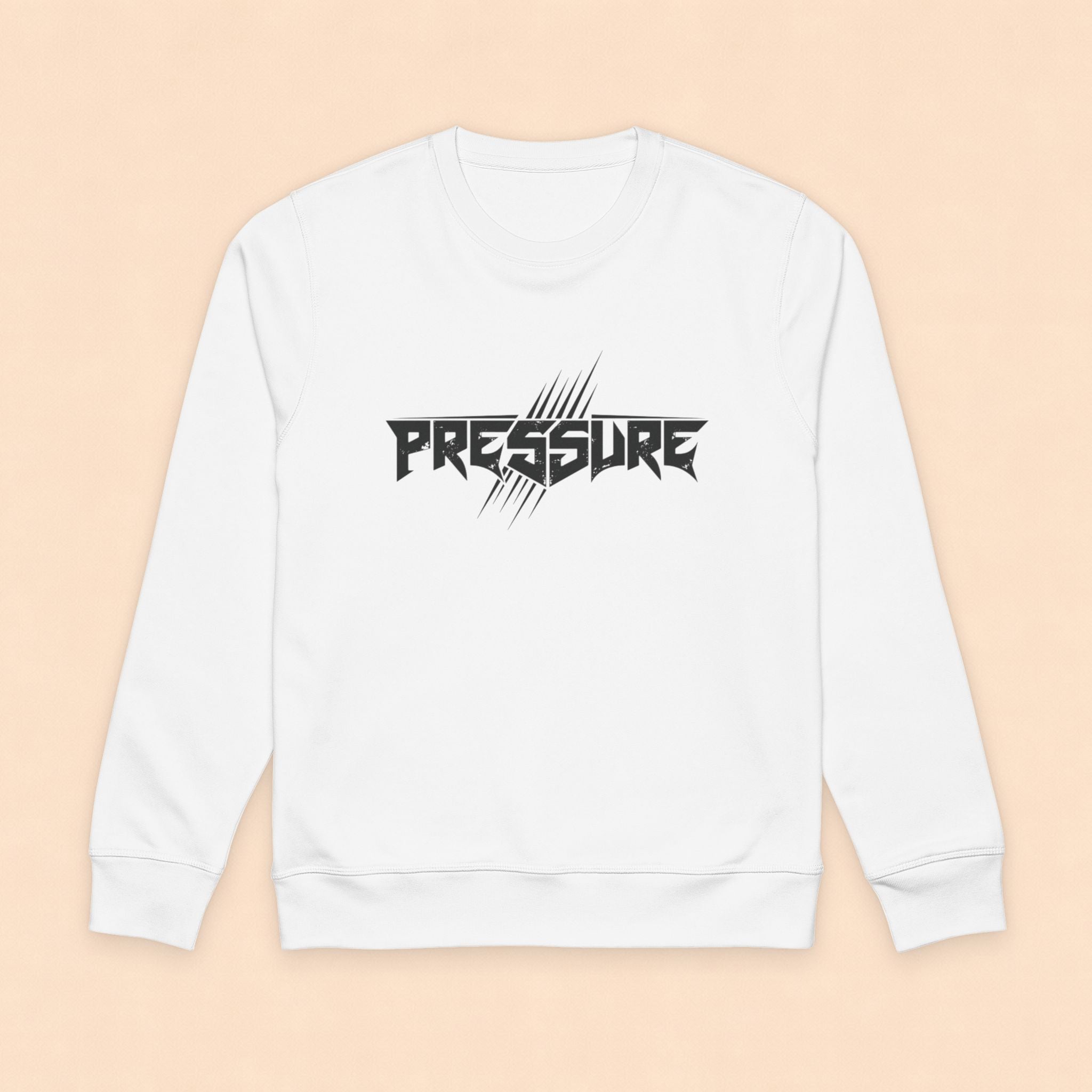 Pressure Graphic Sweatshirt — Bold Jagged Logo Pullover