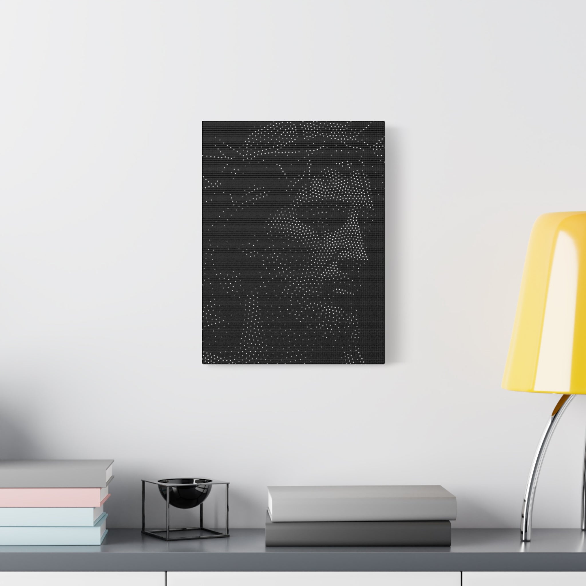 Dotwork Jesus Portrait Matte Canvas Wall Art – Stretched 1.25"