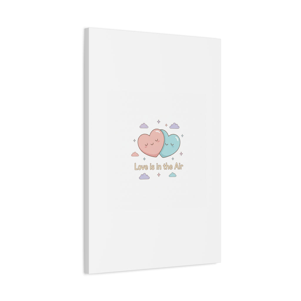 Love Is in the Air Heart Illustration Canvas | Micro‑Romance Galentine’s Pastel