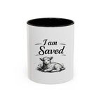 I Am Saved Lamb Coffee Mug — Christian Faith Accent Mug (11/15 oz)